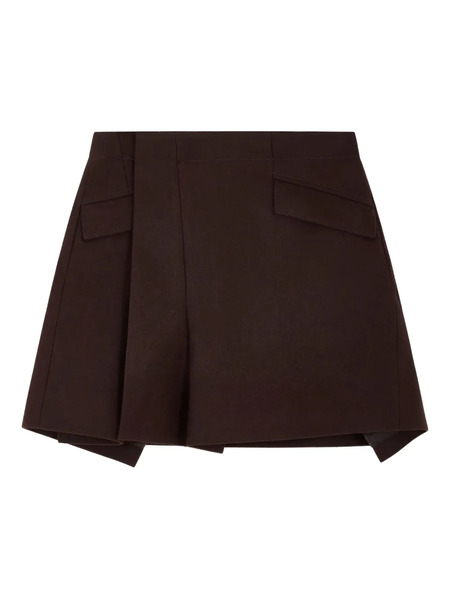  Sacai Wrap Mini Skirt - Brown 