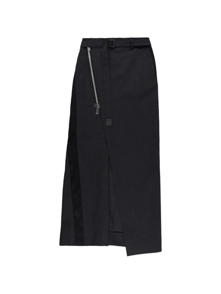  Sacai Zip-up Belted Maxi Skirt - Grey 