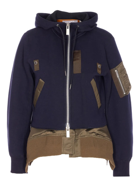 Sacai Zip-up Hoodie - Blue 