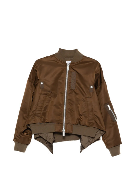  Sacai Zipped Bomber Jacket - Green 