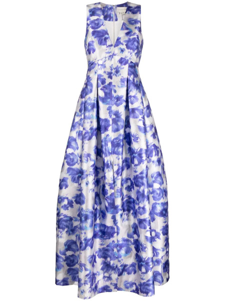  Sachin & Babi Brooke Watercolour-effect Gown - Purple 