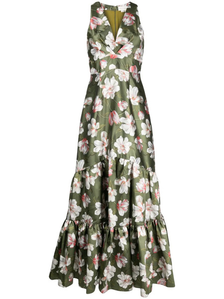  Sachin & Babi Rori Magnolia-print Gown - Green 