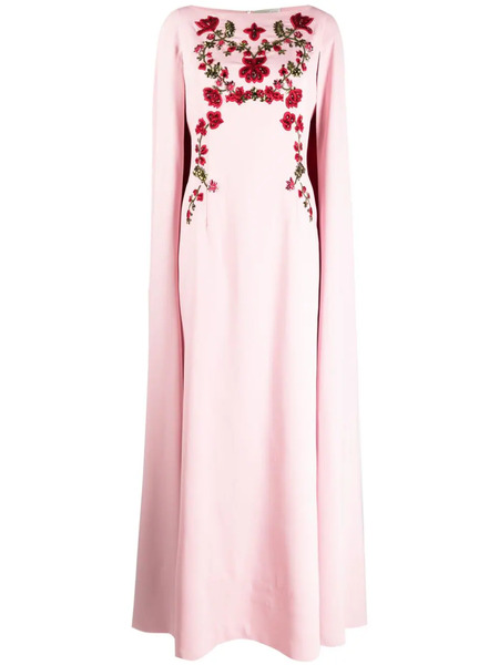  Sachin & Babi Vittoria Embroidered Cape Gown - Pink 