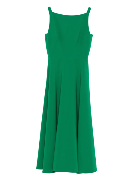  Safiyaa Square-neck Flared Midi Day Dress - Green 