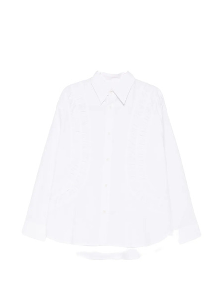  Sage Nation Fossil Ruched-panel Oversized Shirt - White 