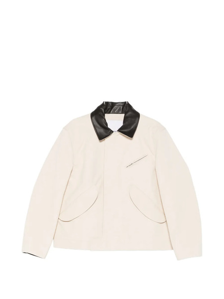  Sage Nation Painter Leather-collar Jacket - Neutrals 