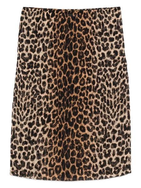  Saint Laurent Animal-print Skirt - Brown 