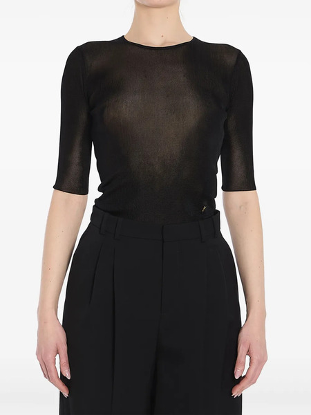 Saint Laurent Cassandre Cropped Top - Black 