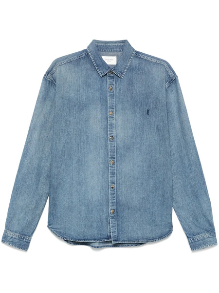  Saint Laurent Cassandre Denim Shirt - Blue 