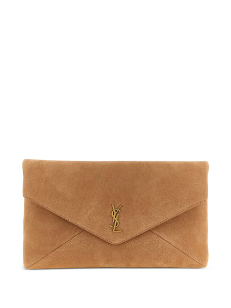  Saint Laurent Cassandre-logo Clutch Bag - Neutrals 