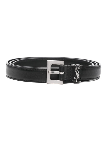  Saint Laurent Cassandre Thin Belt - Black 