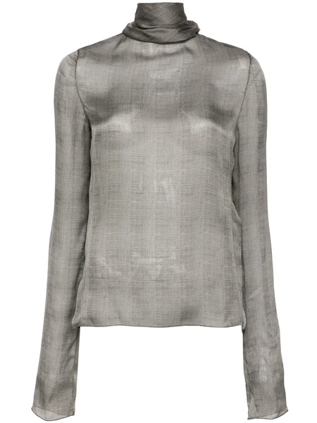  Saint Laurent Checked Blouse - Neutrals 