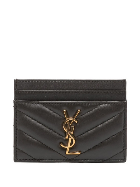  Saint Laurent Chevron Logo Card Holder - Grey 