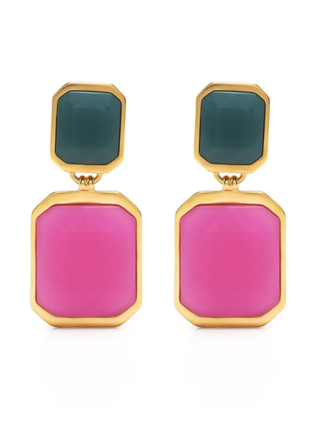  Saint Laurent Contrast-dual-tone Earrings - Gold 