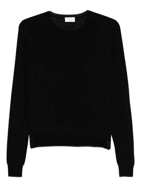  Saint Laurent Crew-neck Wool Top - Black 