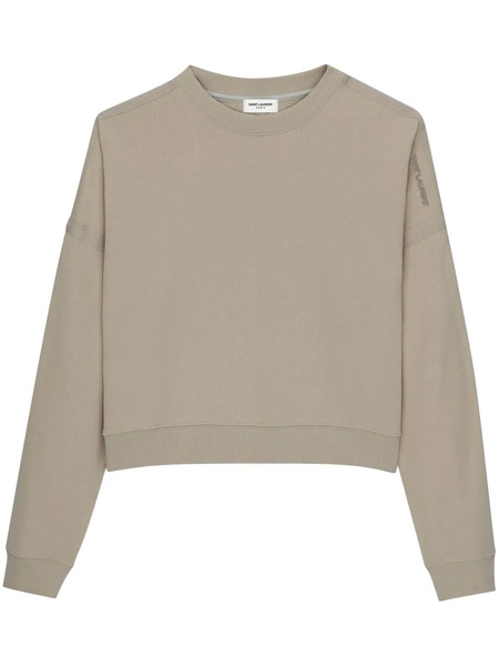  Saint Laurent Cropped Cotton Sweater - Neutrals 