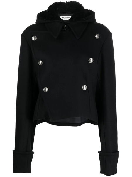  Saint Laurent Detachable-hood Military Jacket - Black 