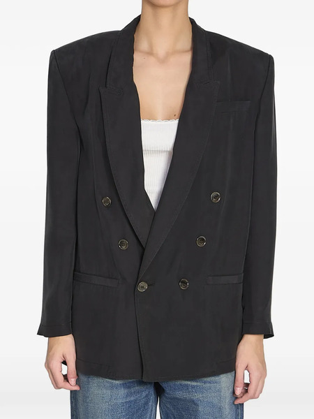  Saint Laurent Double-breasted Peak-lapel Blazer - Black 