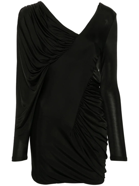 Saint Laurent Draped Mini Dress - Black 