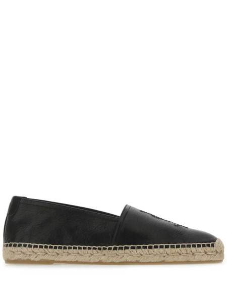  Saint Laurent Embroidered Monogram Espadrilles - Black 