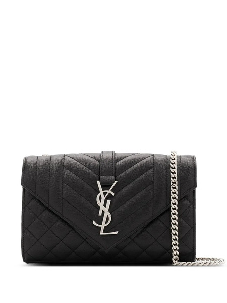  Saint Laurent Envelope Matelassé Shoulder Bag - Black 