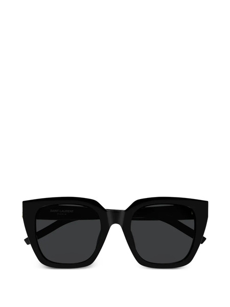  Saint Laurent Eyewear Logo-plaque Sunglasses - Black 