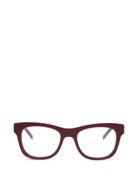  Saint Laurent Eyewear Logo Square-frame Glasses - Red 