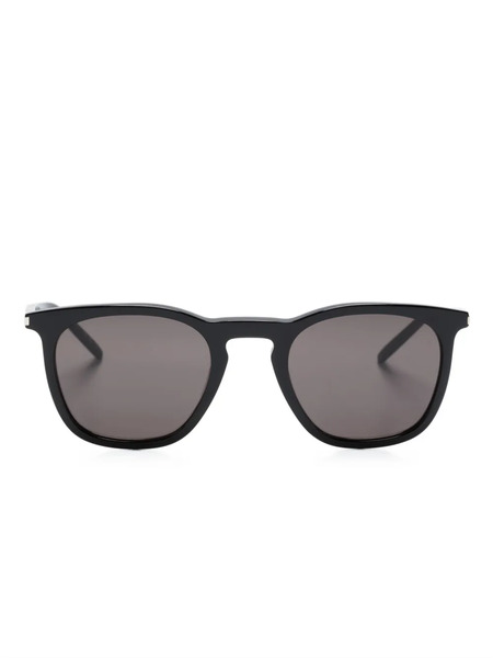  Saint Laurent Eyewear Matte-effect Square-frame Sunglasses - Black 