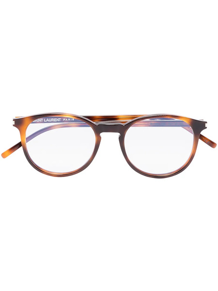  Saint Laurent Eyewear Round Tortoise Shell Optical Glasses - Brown 