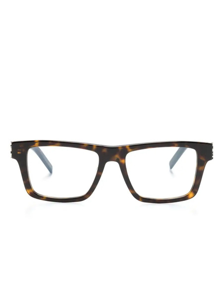  Saint Laurent Eyewear Tortoiseshell Square-frame Glasses - Brown 