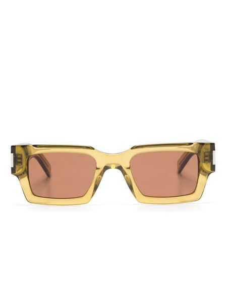 Saint Laurent Eyewear Transparent-frame Sunglasses - Yellow 
