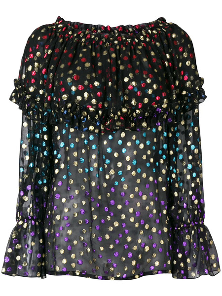  Saint Laurent Fil-coupé Blouse - Black 