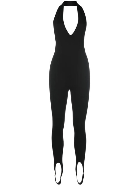  Saint Laurent Halterneck Open-back Jumpsuit - Black 
