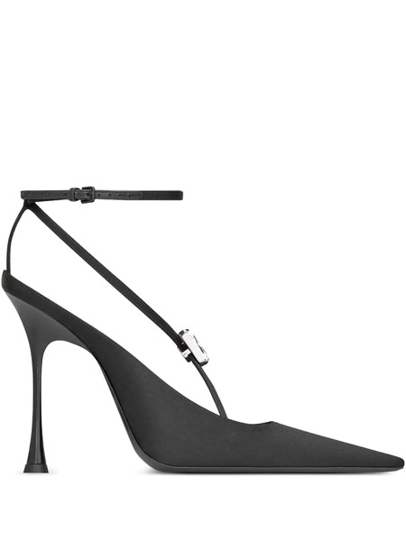  Saint Laurent Harlow Crystal-embellished Slingback Pumps - Black 
