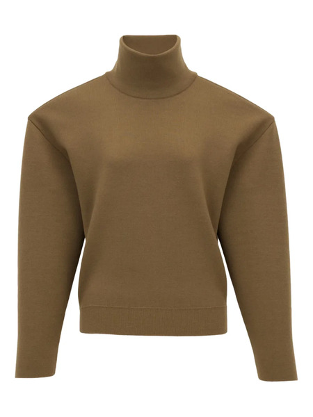  Saint Laurent High-neck Sweater - Brown 