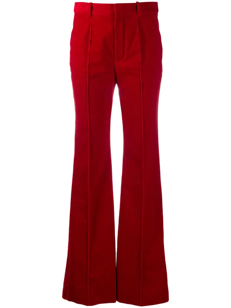  Saint Laurent High-waisted Straight-leg Trousers - Red 