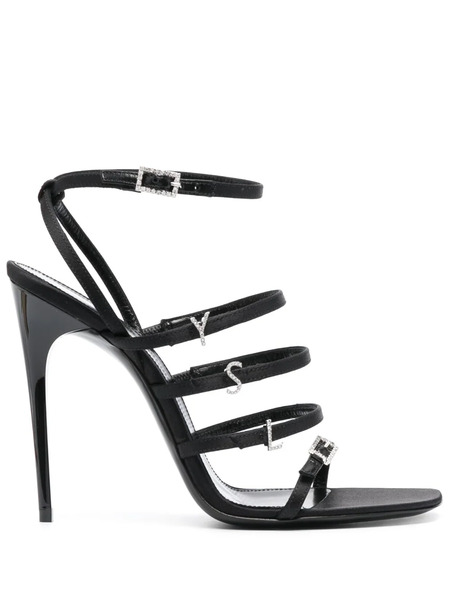  Saint Laurent Jerry 110mm Silk-satin Sandals - Black 