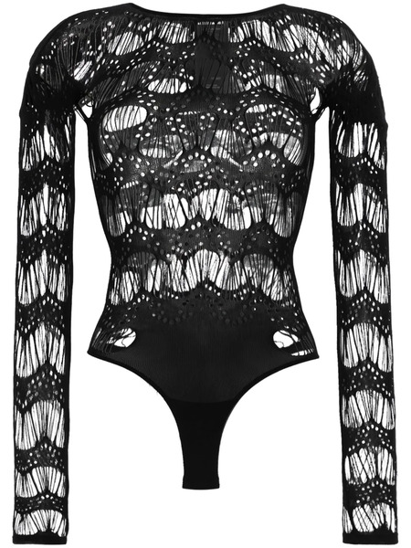  Saint Laurent Ladder-knit Jersey Bodysuit - Black 