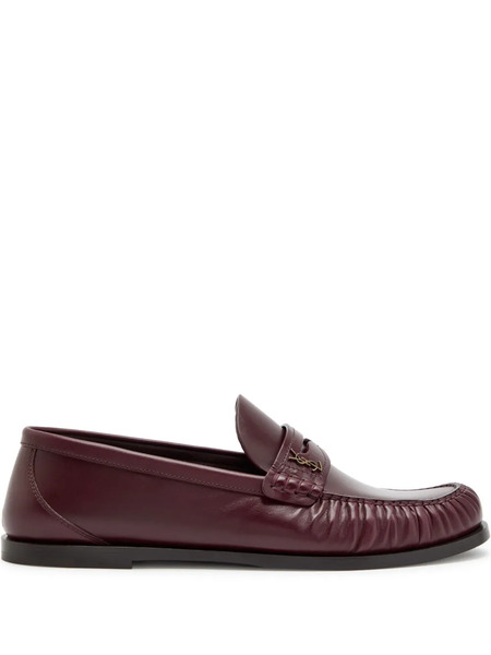  Saint Laurent Lauren Monogram Leather Loafers - Red 