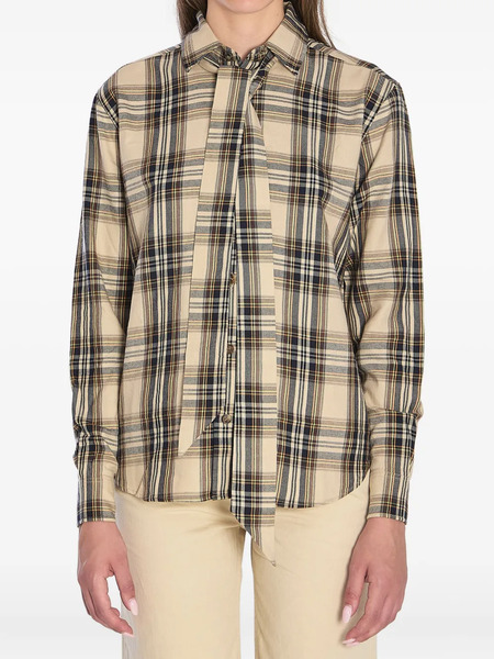  Saint Laurent Lavallière Cassandre Long-sleeve Shirt - Neutrals 
