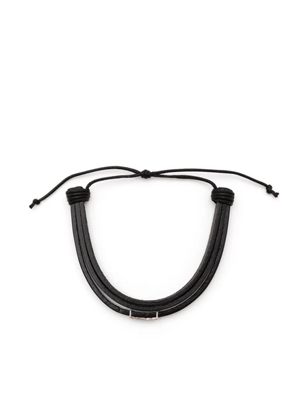  Saint Laurent Leather Bracelet - Black 