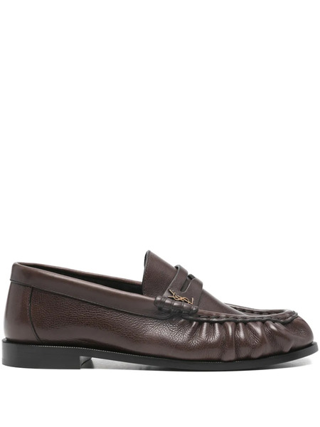  Saint Laurent Leather Loafers - Brown 