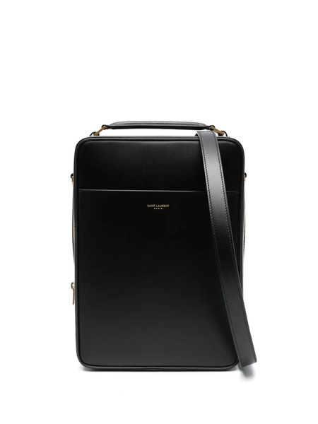  Saint Laurent Leather Messenger Bag - Black 