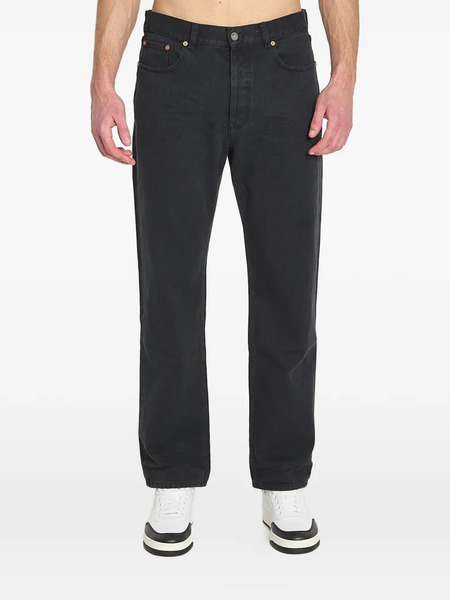  Saint Laurent Leather-patch Five-pocket Jeans - Black 