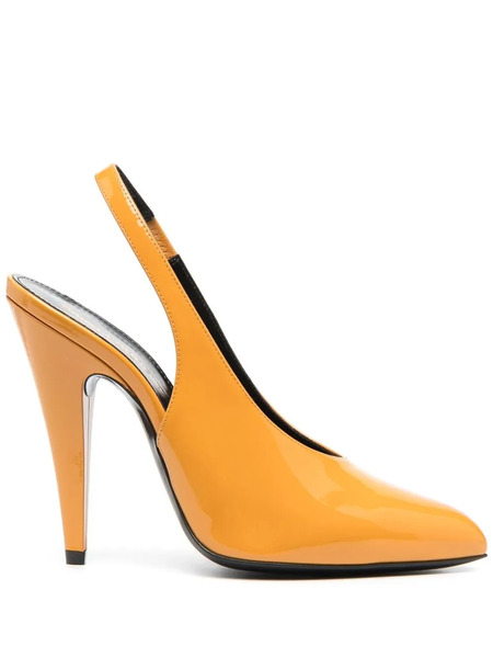  Saint Laurent Leather Slingback Pumps - Neutrals 