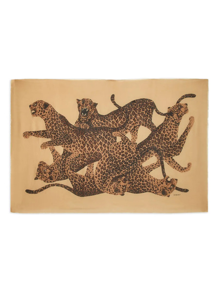  Saint Laurent Leopard-print Scarf - Neutrals 