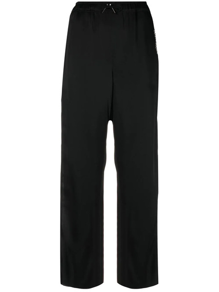  Saint Laurent Logo-embroidered Crop Trousers - Black 