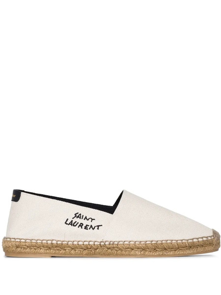  Saint Laurent Logo-embroidered Espadrilles - Neutrals 