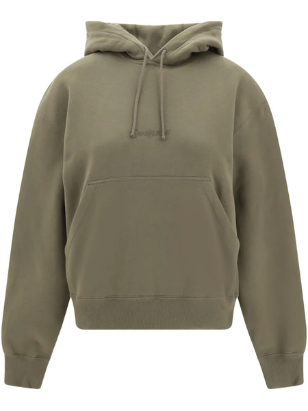  Saint Laurent Logo-embroidered Hoodie - Green 
