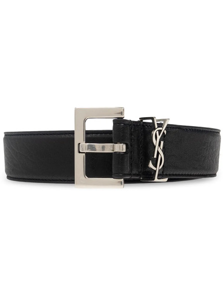  Saint Laurent Logo-plaque Belt - Black 